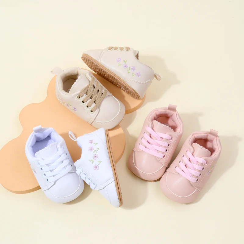 Spring and Autumn Baby Girl and Boy Three Colors Fashion Design Sports Shoes TPR Sole Anti Slip Toddler Cute Baby Shoes BMB4027 2