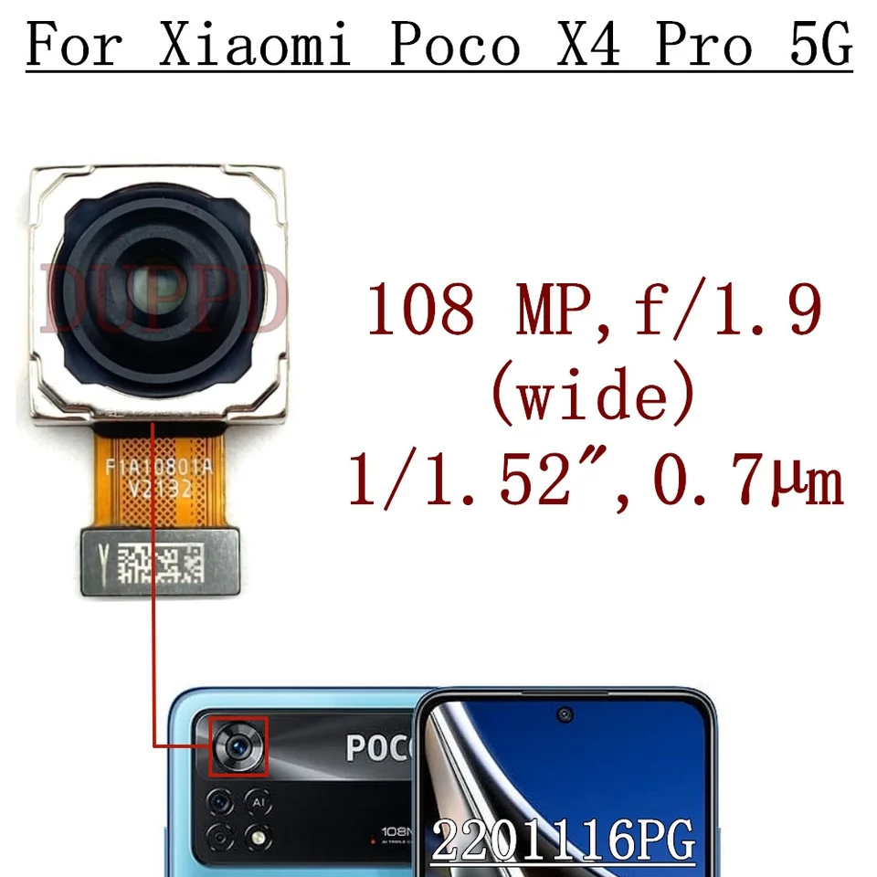 Rear Front Camera For Xiaomi Poco X4 Pro X4pro 5G Back Selfie
