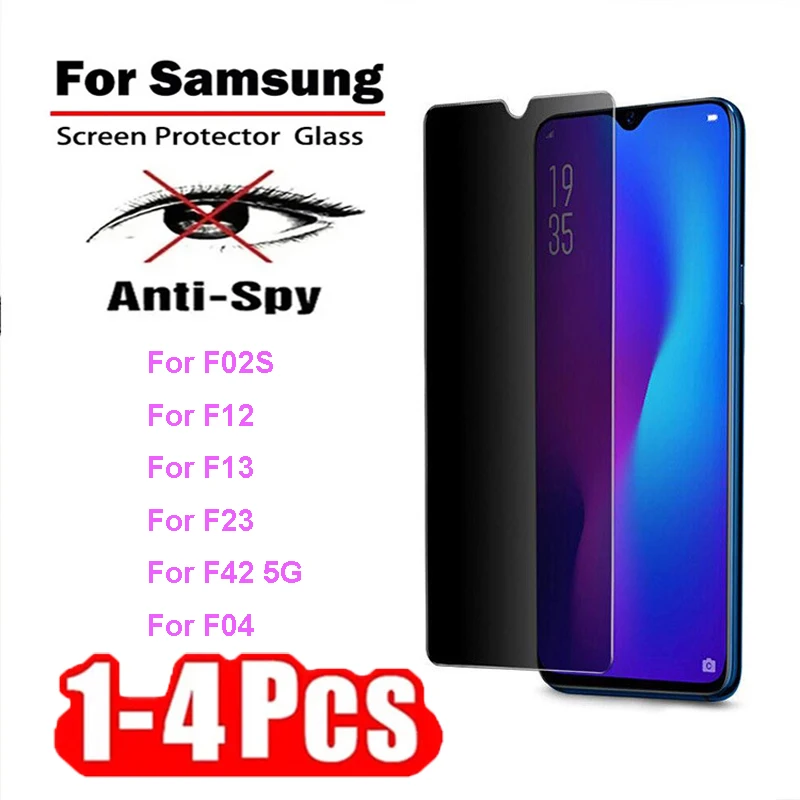 

1-4Pcs Anti-Spy Protective Tempered Glass For Samsung Galaxy F02S F12 F13 F23 F04 F42 5G Privacy Screen Protectors Glass Films