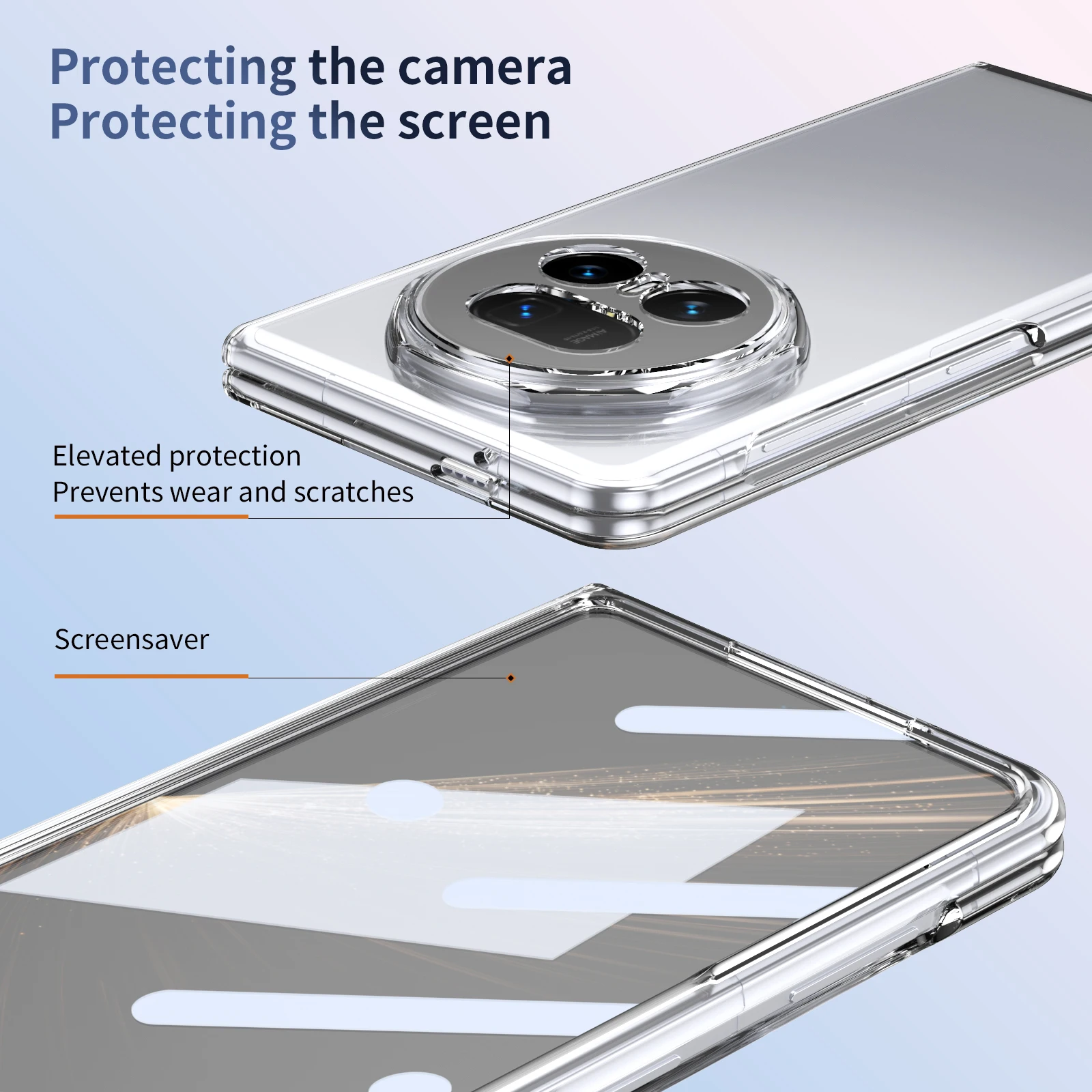 Honor Magic V5 Case: Sleek Ice Feel Folding Design with Glass HD Front Film, Shockproof Protection