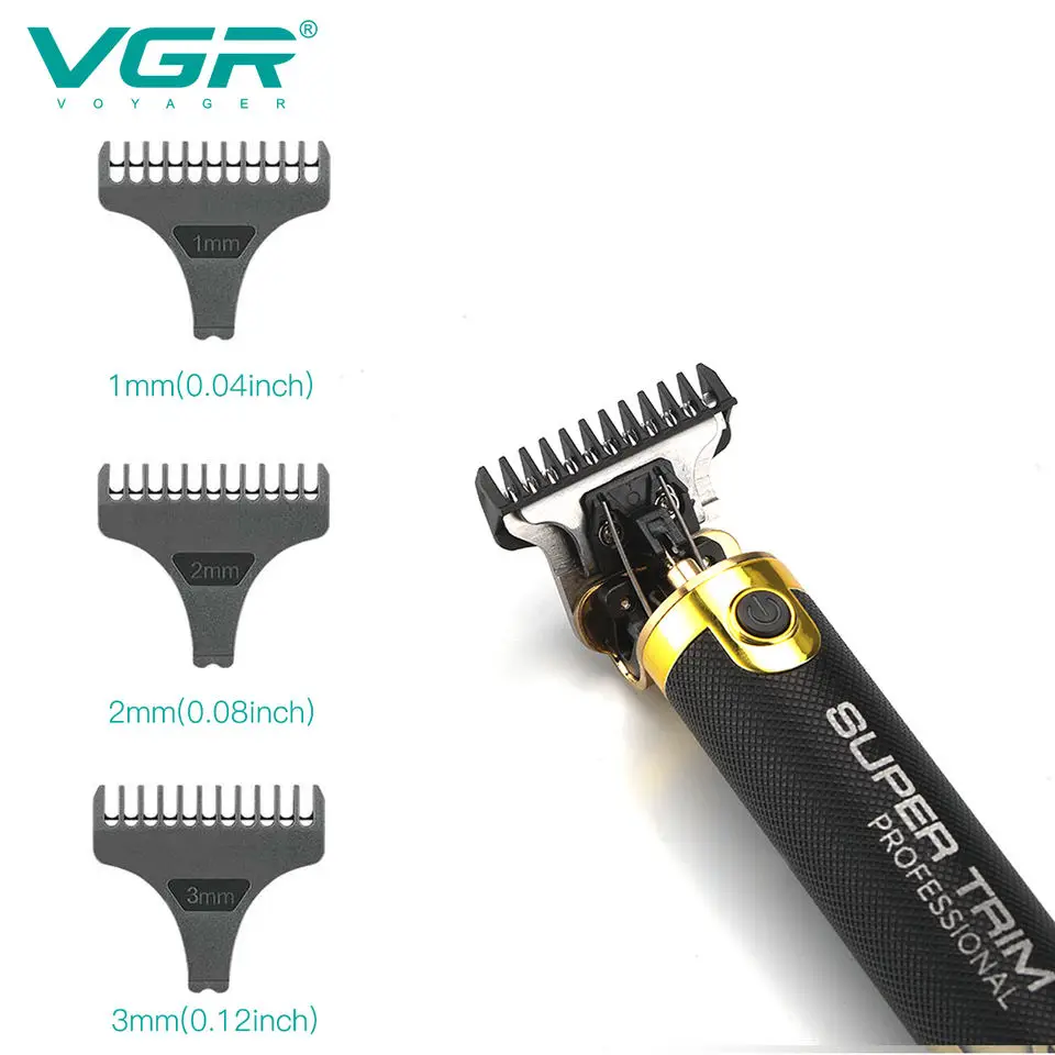 원래 VGR 전문 USB 전기 머리 트리머 충전식 이발사 무선 머리 가위 남자 이발 기계