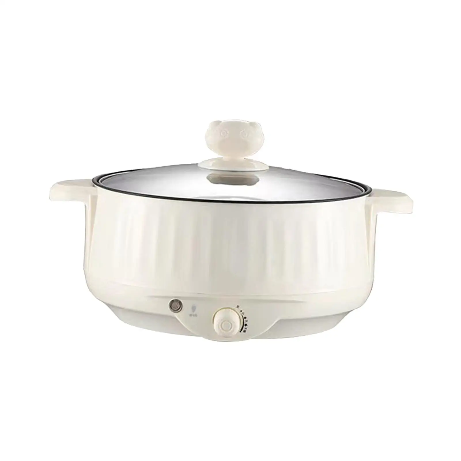 Electric Cooking Pot Nonstick 1.7L Stainless Steel Multifunctional 3 Gear Electric Skillet for Noodles Ramen Porridge Eggs 4
