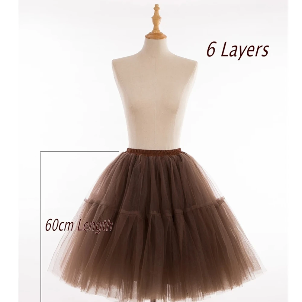 13color Petticoat 6 Layers Tulle Skirts Women Tutu Skirt Short Length Girls Party Tulle Skirt For Party Dance