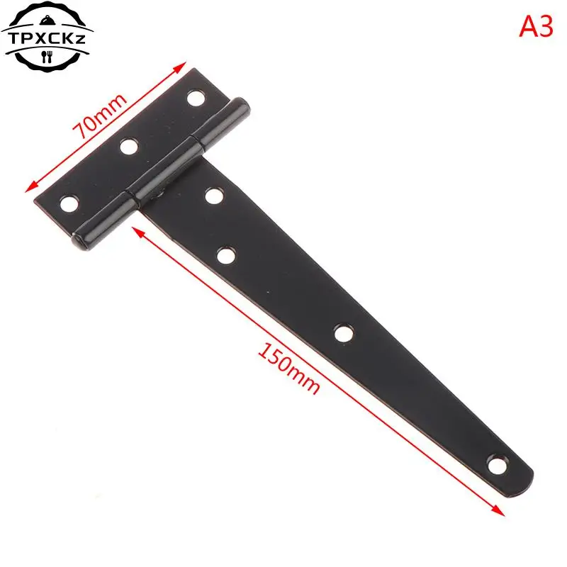 1X Iron Tee Hinge Black T hinges Cabinet Hinge Garden Shed 2-12inch Wooden Door Gate for Light Gates Doors Furniture Hardware door hinges