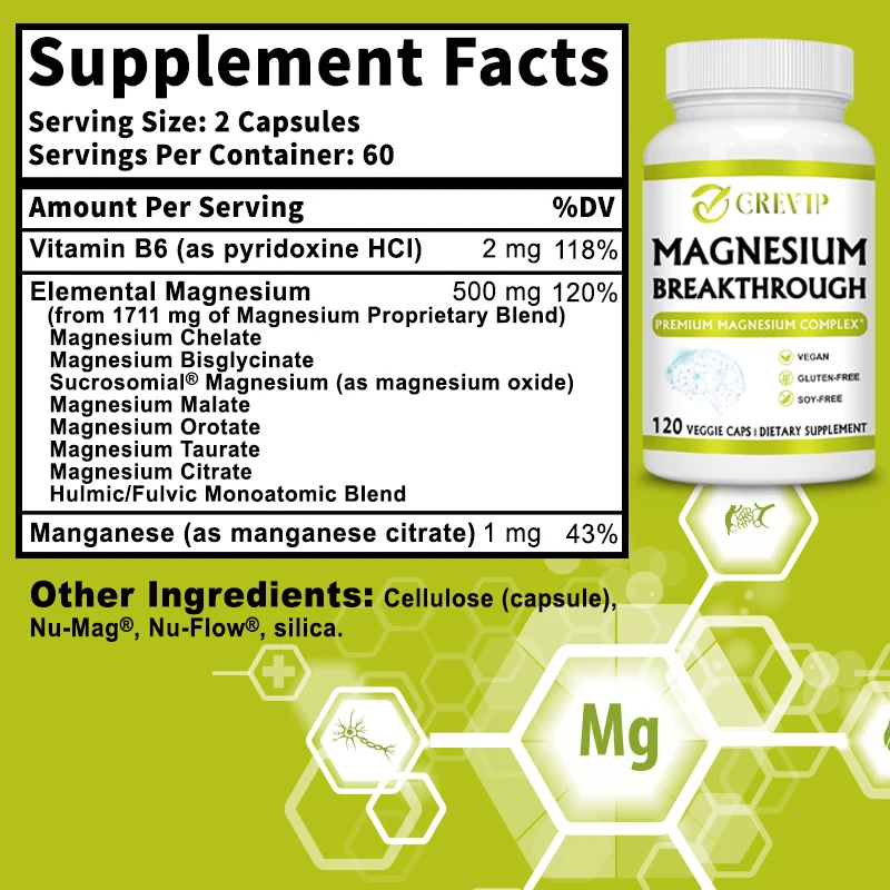 Magnesium Breakthrough 7 Forms of Magnesium Natural Sleep and Brain Supplement Supports Muscle Joint and Heart Health magnesium supplement