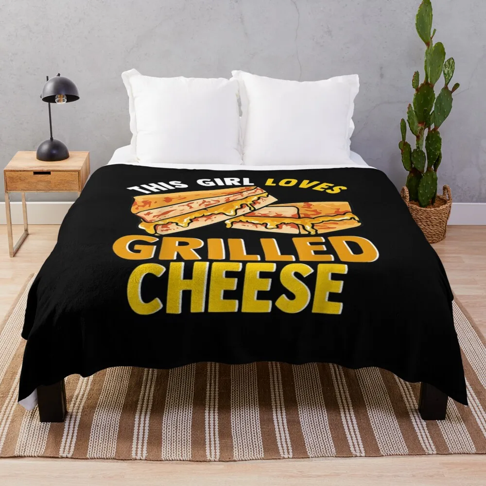 

This Girl Loves Grilled Cheese Throw Blanket warm blanket for winter Decorative Blankets