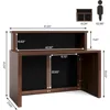 Reception Desk with Counter, 47 Inch Small Reception Room Table, Front Desk for Office, Retail Checkout Counter for Lobby, Salon 2