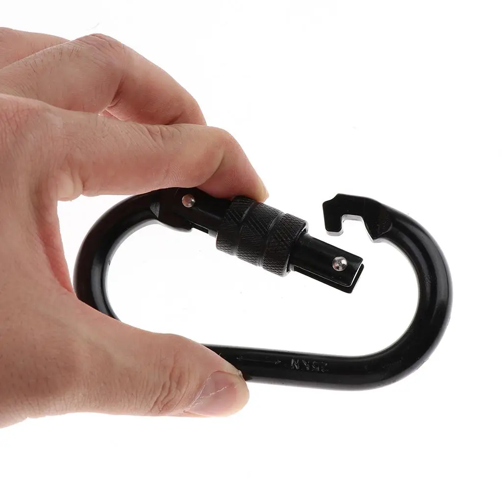 25KN High Strength Carabiner Screw Lock Karabiner Oval Steel for Rock Tree Climbing Rappelling