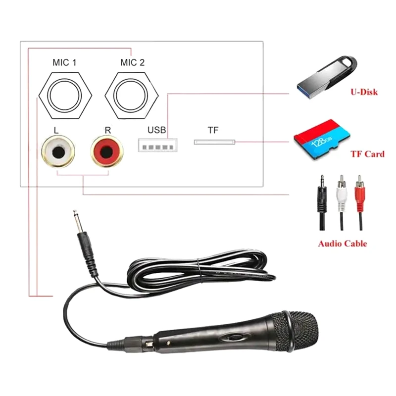 Bluetooth Audio Amplifier Board 120W Subwoofer Dual Microphone AMP Module For 4 Ohms 8-12 Inch Speaker (US Plug) Easy To Use
