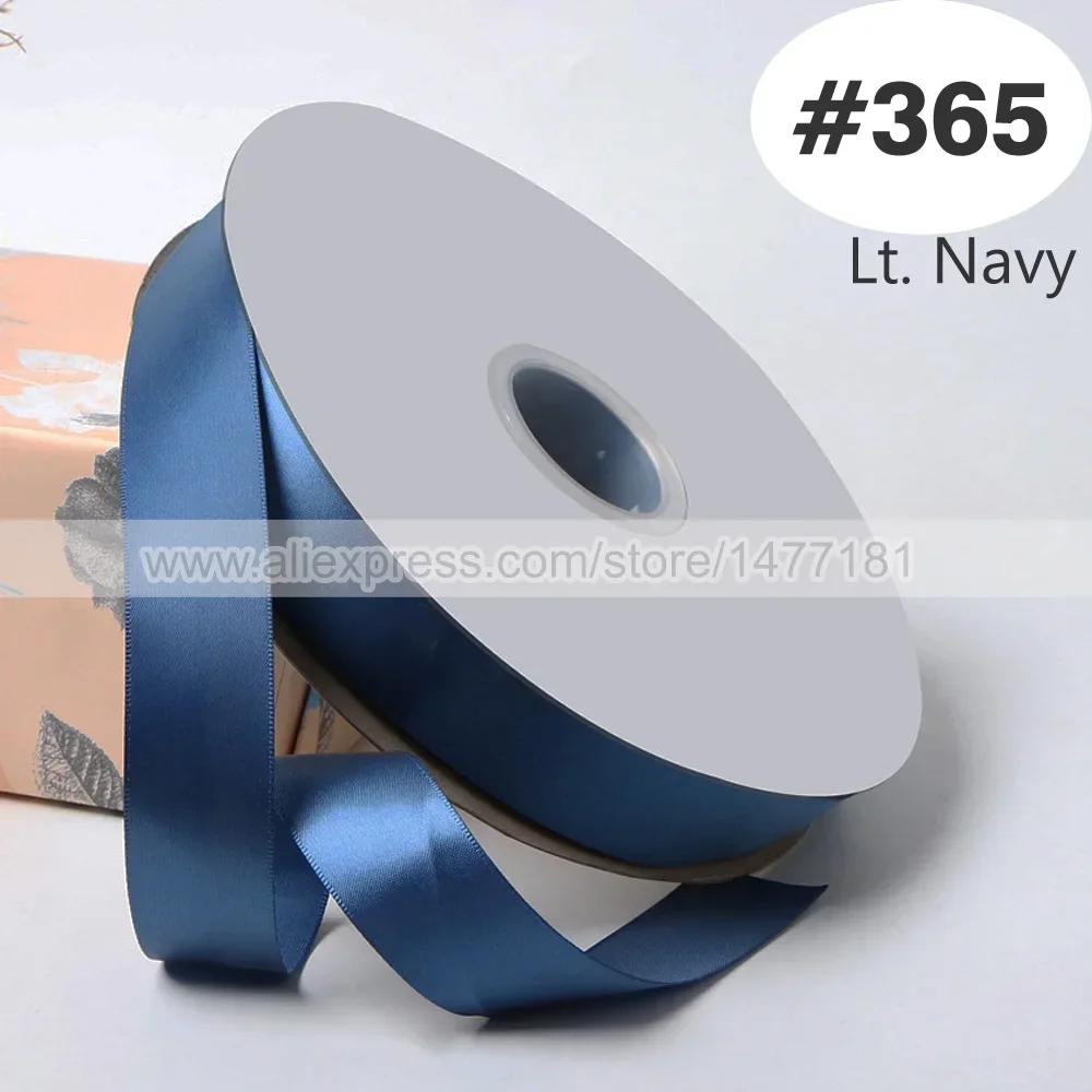 Blue Double Face Satin Ribbon – High-Density Polyester Fabric, Multiple Widths Available, 100 Yards