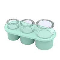 3-Grid Ice Cube Tray For Stanley 30/40 Oz Tumbler Cups Reusable Cylinder Silicone Ice Cube Molds With Lid For Drink Juice Coffee 3