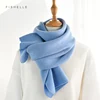 Solid color blue system luxury cashmere knitted scarves women or men winter scarf adults warm thick kids children wool scarf 2