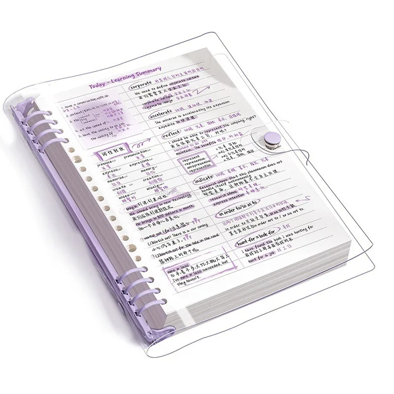 A5 Transparent Soft Cover Checkered Notebook with 120 Pages
