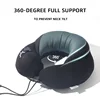 Detachable Black Storage Micro Fiber Inflatable Neck Pillow For Airplane Rest 2