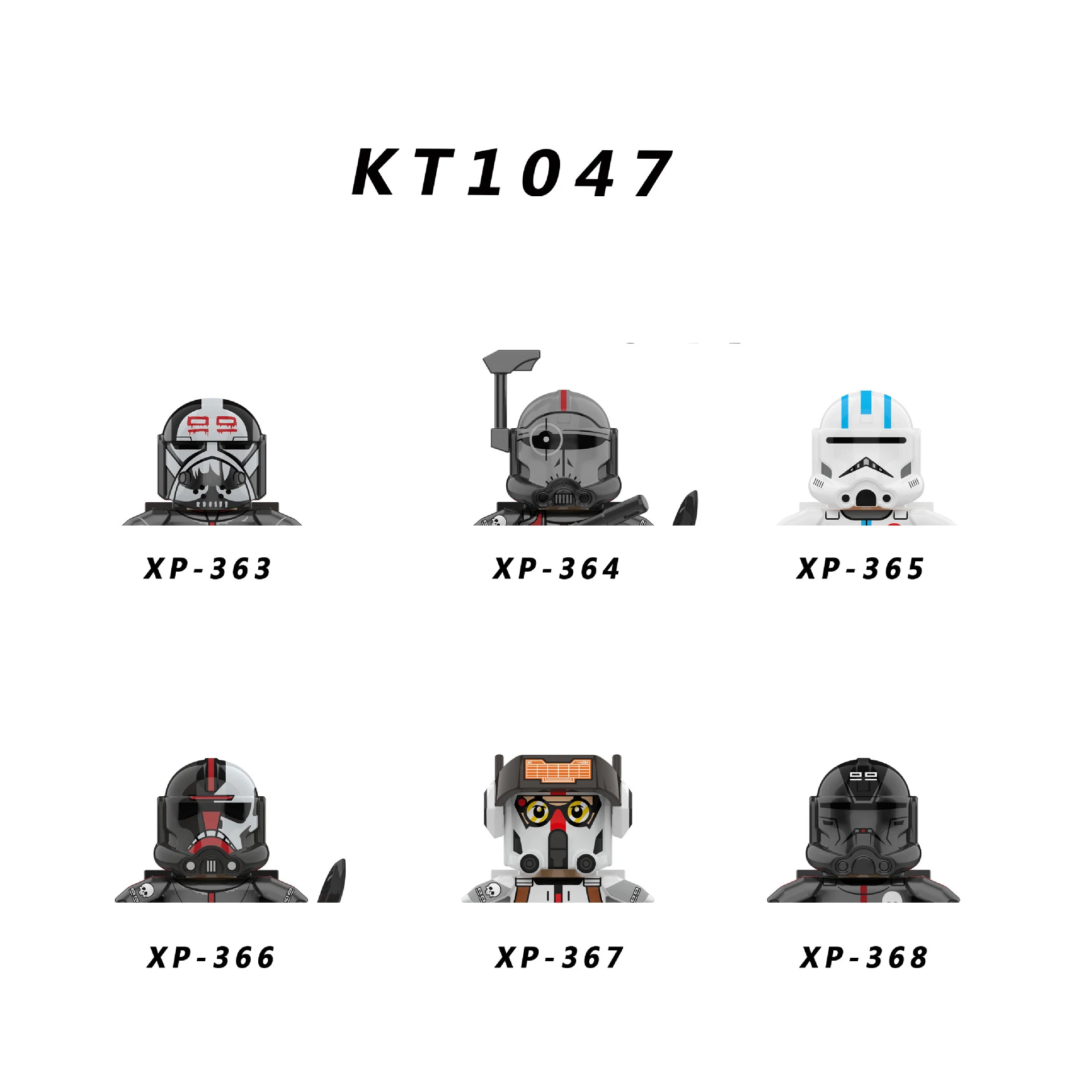 KT1047 빌딩 블록 6 개/대 벽돌 에코 그림 기술 헌터 XP363 XP366 미니..