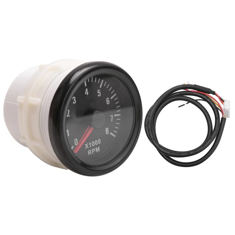 52MM Electrical Tachometer 0-8000 RPM 2Inch RPM Tacho Meter For 2 3 4 5 6 8 Cylinder Gasoline Engine Car Boat Yacht tachometer gauge,engine tachometer,tachometer meter