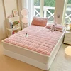 Winter Warm Plush Mattress Toppers Super Soft Single Double Foldable Milk Velvet Thicken Fitted Bed Sheet Bed Cover Tatami Mat 2