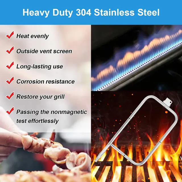 65032 Grill -Égő A Weber Q300/Q3000/Q320/Q3200 Gázrácsok 304 Rozsdamentes Acél Cső Cseréje 60036 -Ra - Image 4