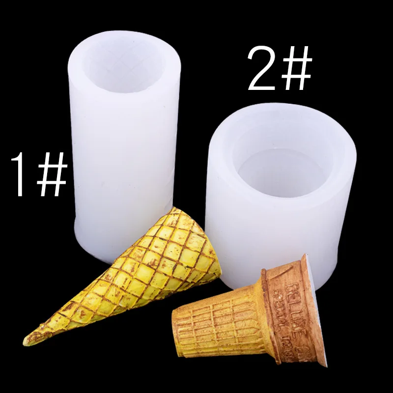 

Cake Dessert Base Ice Cream Cone Crispy Aromatherapy Candle Mould Baking Cake/Mousse Gypsum Clay Mold Moulds A483