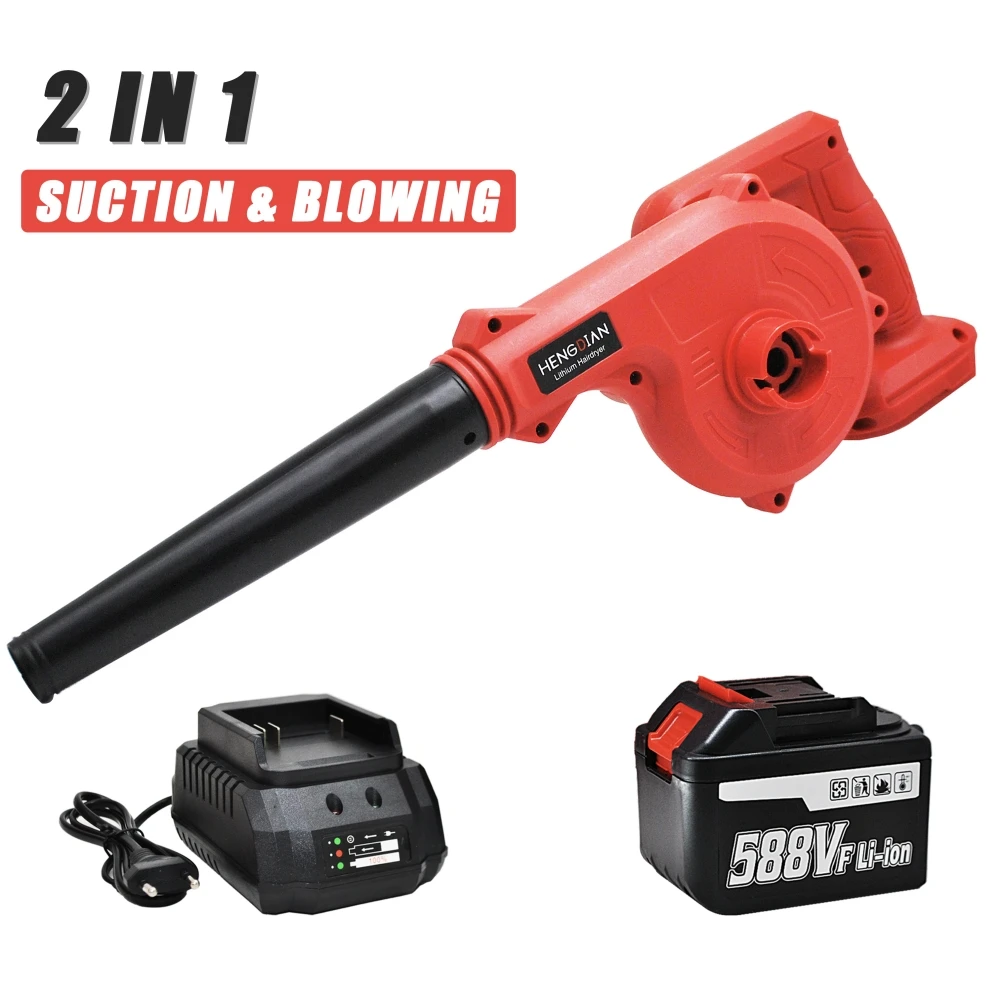 2 In 1 Leaf Blower Electric Cordless with Lithium Battery for Blowing Leaf Clearing Dust Snow Blowing Lawn Care
