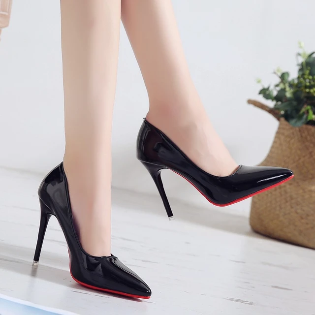 Women Shoes Red Sole High Heels Sexy Pointed Toe 12cm Pumps Wedding Dress  Shoes Nude Black Color Red Rubber Bottom Brand Pumps - AliExpress