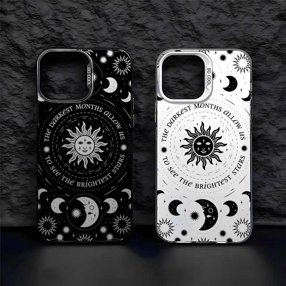 Luxury Retro Moon Sun God Matte Phone Case Cover