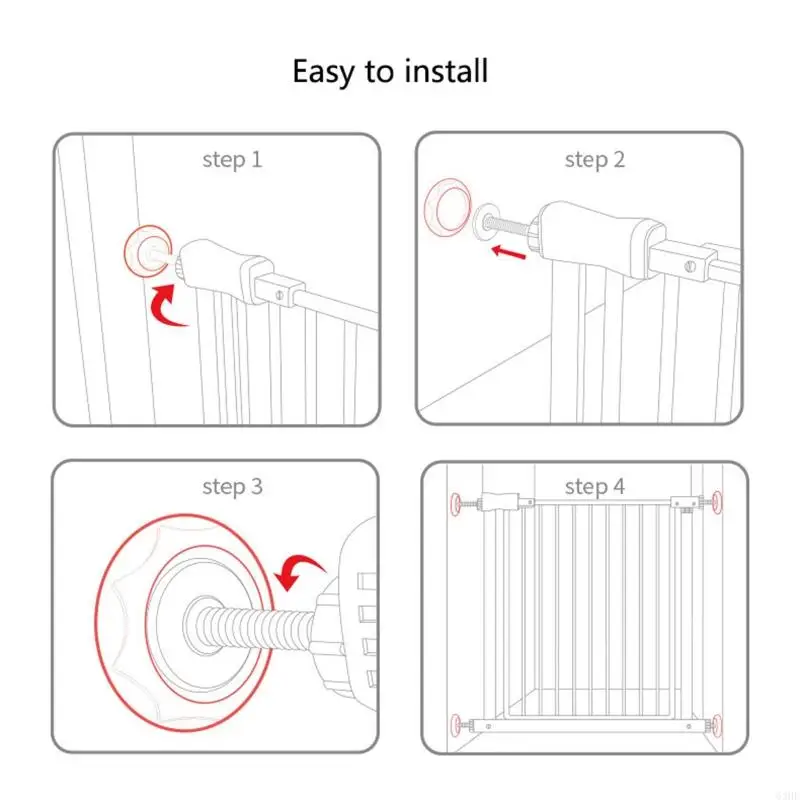 63HE 4 Pcs Stair Gate Wall Protector Baby Gate Extension Wall Guard Pad for Pressure Door Babies Pets Safety
