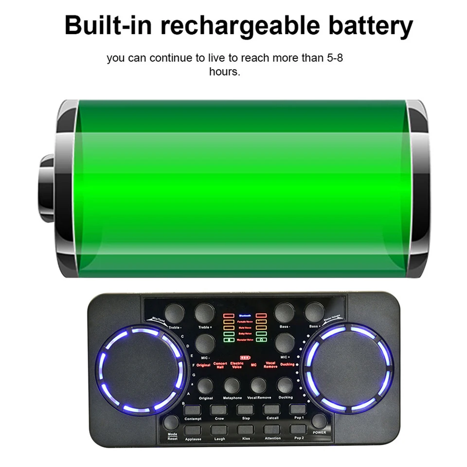 Bluetooth Live Streaming Sound Card Mixer Adapter