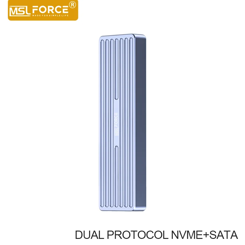 Mslforce M2 Ssd Case M.2 Nvme Sata Ssd Enclosure Adapter 10Gbps Usb 3.2 Gen2 Usb C Custodia Esterna Supporta Chiave M Uasp