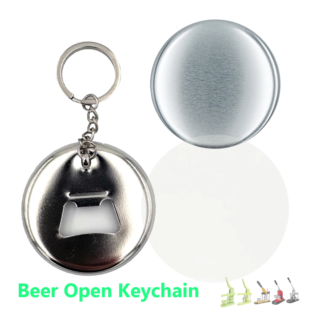 Badge Parts Button Making Supplies Beer open Key Chain Magnetic attraction refrigerator magnet Button Maker Machine DIY Making Badge Parts Manual Punch Press 58mm