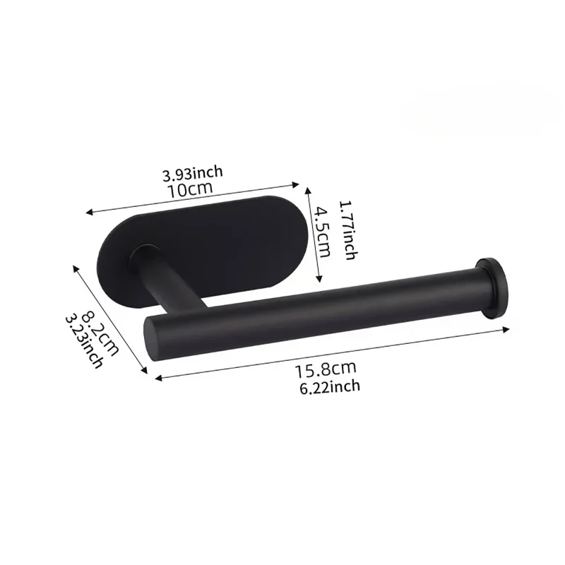 Stainless Steel Toilet Paper Holder, Self-adhesive Wall Bracket, Modern Bathroom Tissue Holder, Shower Towel Rack Accessory