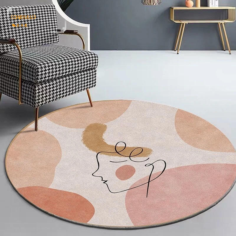 

Ins Round Carpet Large Area Rugs for Living Room Bedside Rug Mat Water Absorbent Floor Mat Non-slip Door Mats Tapis Nordic Style