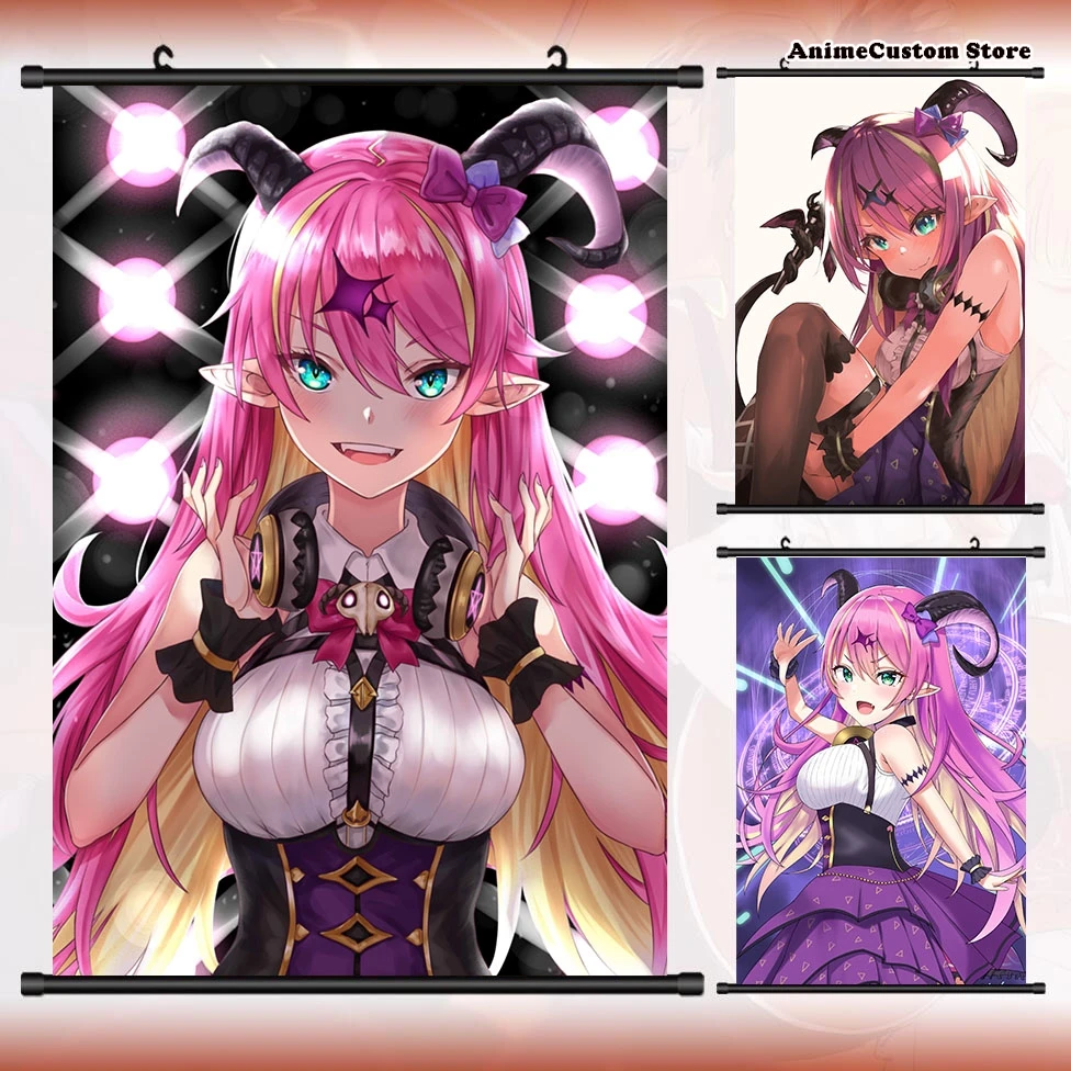 

Аниме Hololive VTuber ручная игра алоэ HD настенный свиток рулонная картина постер подвесная картина постер домашний декор Косплей искусство подарок