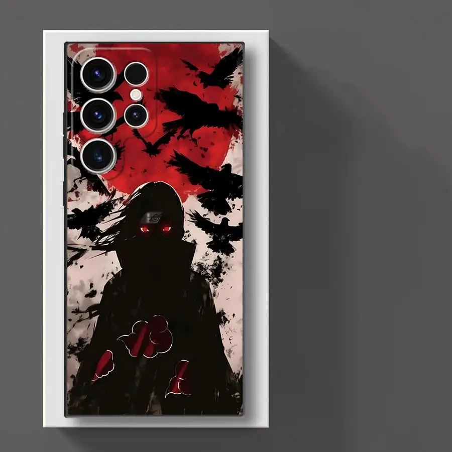 Black Soft Phone Cover with Cool Uchiha Itachi Design