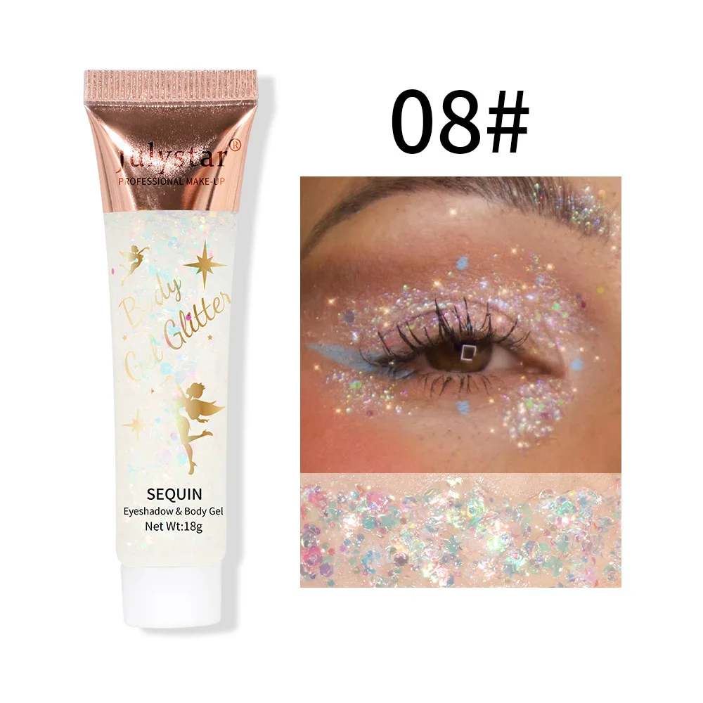 Eye Makeup Mermaid Sequins Gel Holographic Sequins Glitter Diamond Eyeshadow Makeup Festival Party Face Makeup Gel Sequins 18g 2