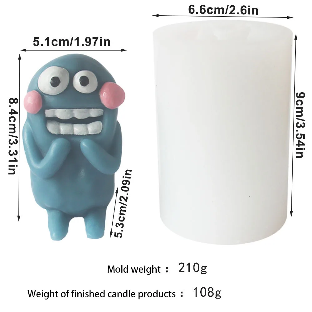 Kindertagsgeschenke Erde-Monster Heimdekoration Silikonform Handgemachte Kerzenform Lustige Entspannungs-Halloween-Unterhaltung – Detail 12