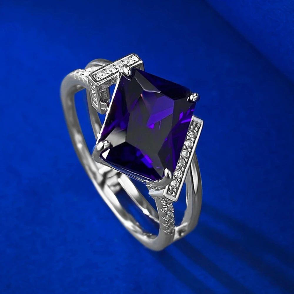 Gemstone Ring | Lab Sapphire | Jewelry - 925 Sterling Silver 8 10mm High  Ring Wedding - Aliexpress