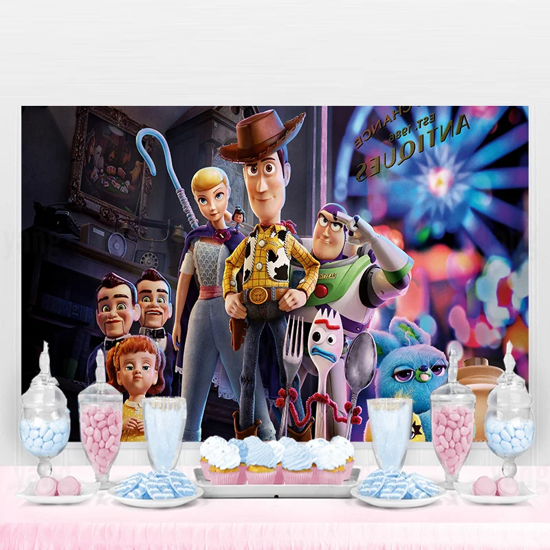Disney Custom Outdoor Park Toy Story Woody Bo Peep Happy Birthday Party Decor Forniture Banner Photo Background Kids Background