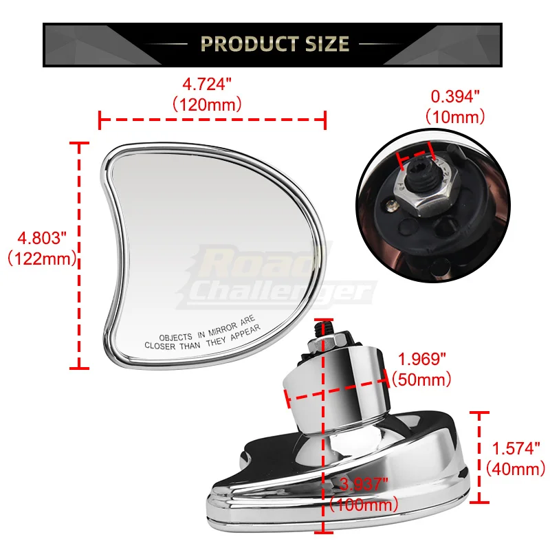 Inner Fairing Mount Rearview Mirrors Fit For Harley Touring Electra