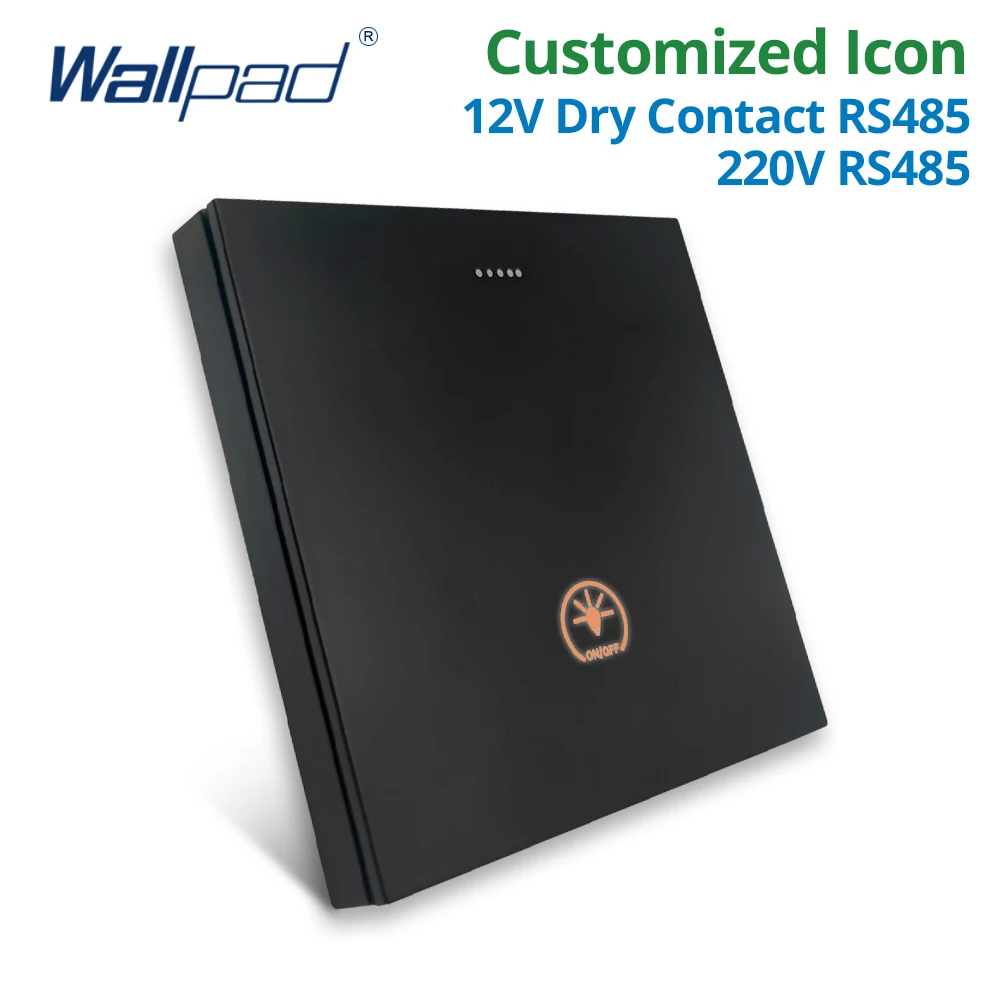 1 2 3 4 Gang Interruttore A 2 Vie Con Indicatore Led Wallpad Applique Da Parete Pulsante Ac110 ~ 220V Dc12V Contatto A Secco Rs485 Pannello Pc Nero