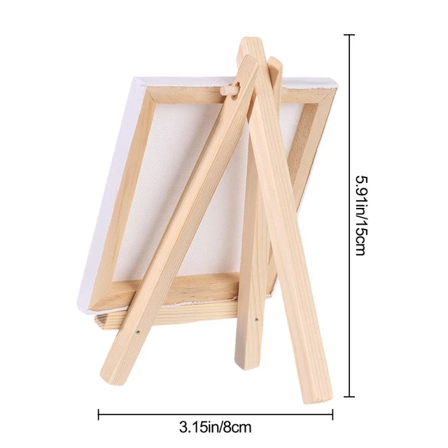 12 Sets Mini Easels with Canvas Boards Small Easel Stands with Canvas  Panels for Kids Students Adults Painting Canvases - AliExpress