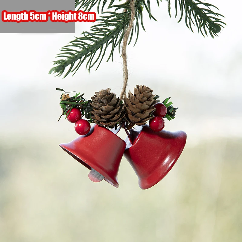 thumbnail image 1 of Colgante de árbol de Navidad con forma de Papá Noel, cascabeles, lazos de copos de nieve, bolsas de la suerte con forma de estrella, adornos de alce, colgante para árbol de Navidad de Año Nuevo 2025, 1 of 5