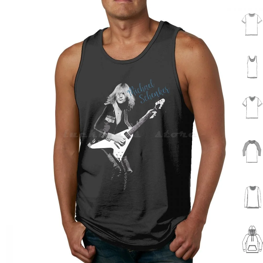 Michael Schenker Canotte Gilet Senza Maniche Classico Hard Heavy Metal Msg Ufo Armato E Pronto Fondo Capitano Nemo Dopo La Pioggia