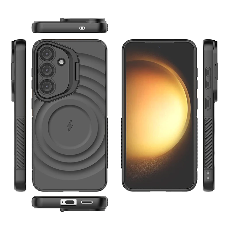 Luxury Magnetic Folding Lens Holder Case with Ripple Design - Matte Soft Cover