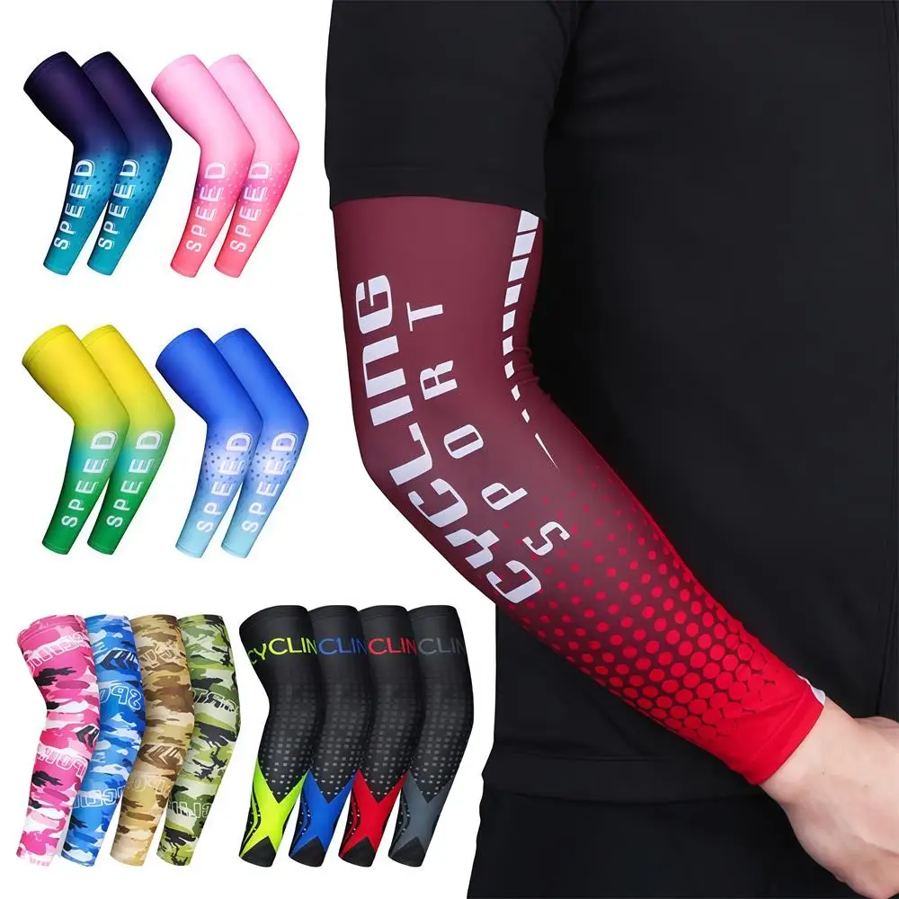 Manchons de bras de cyclisme rafraîchissants, 1 paire, Protection Anti-UV, housse de bras élastique pour la conduite, la course à pied, le basket-ball, le Football, le Golf