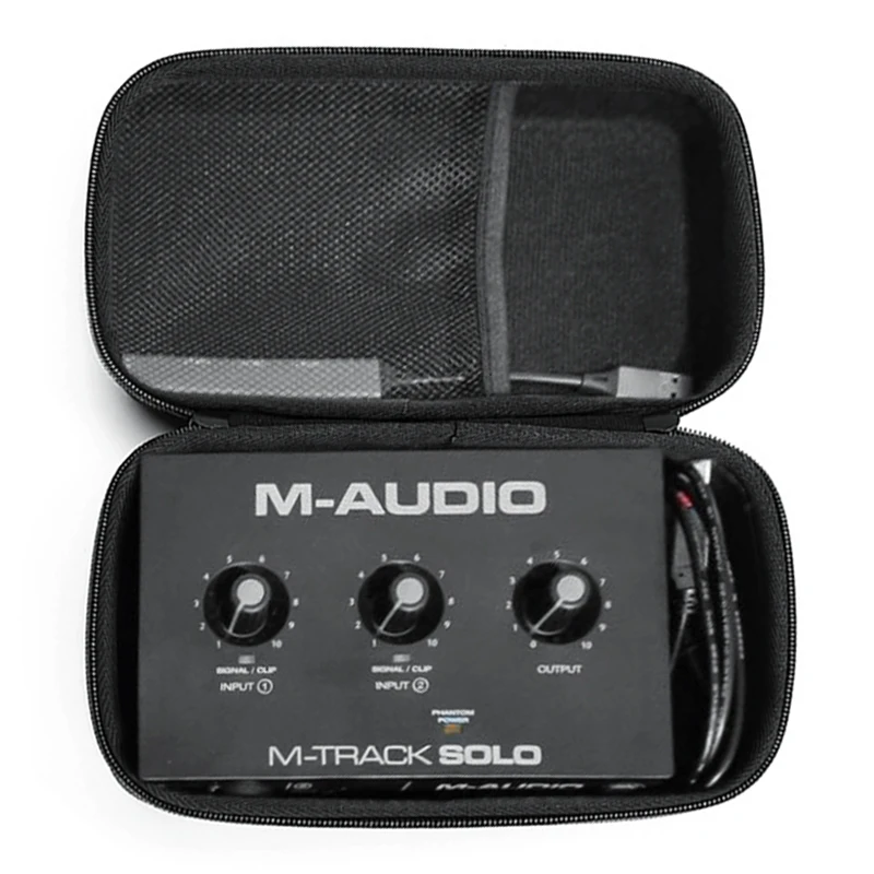 Hard EVA Outdoor Travel Case Storage Bag for M-Audio M-Track Solo USB Audio Interface for Recording