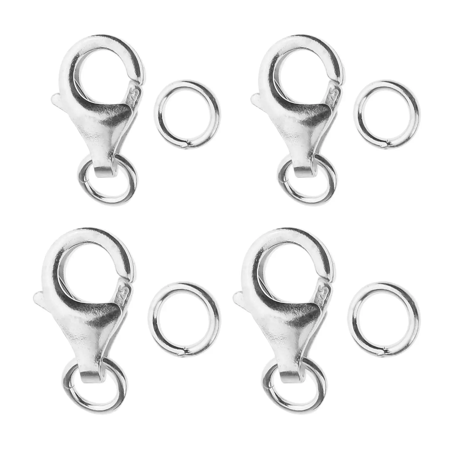 

4pcs 925 Sterling Lobster Claw Clasp Jump Bracelet Necklace Jewelry