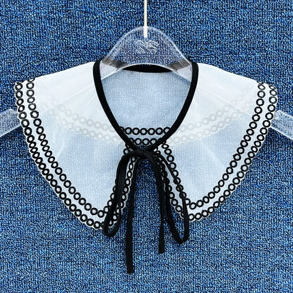 

Вышивка женский кружевной воротник модная женская одежда детская одежда платье Блузка Декор двухслойный ложный воротник