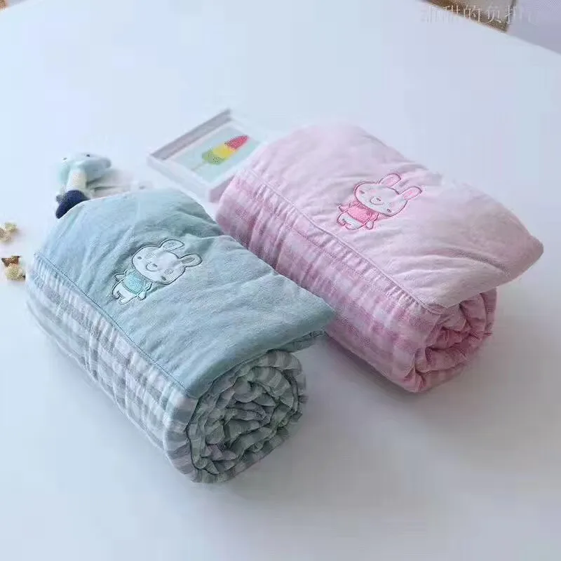 

110X140CM 100% Geraniu Cotton Children Baby Blanket Double Thick Baby Cover Blanket Newborn Small Blanket Autumn Winter Quilt
