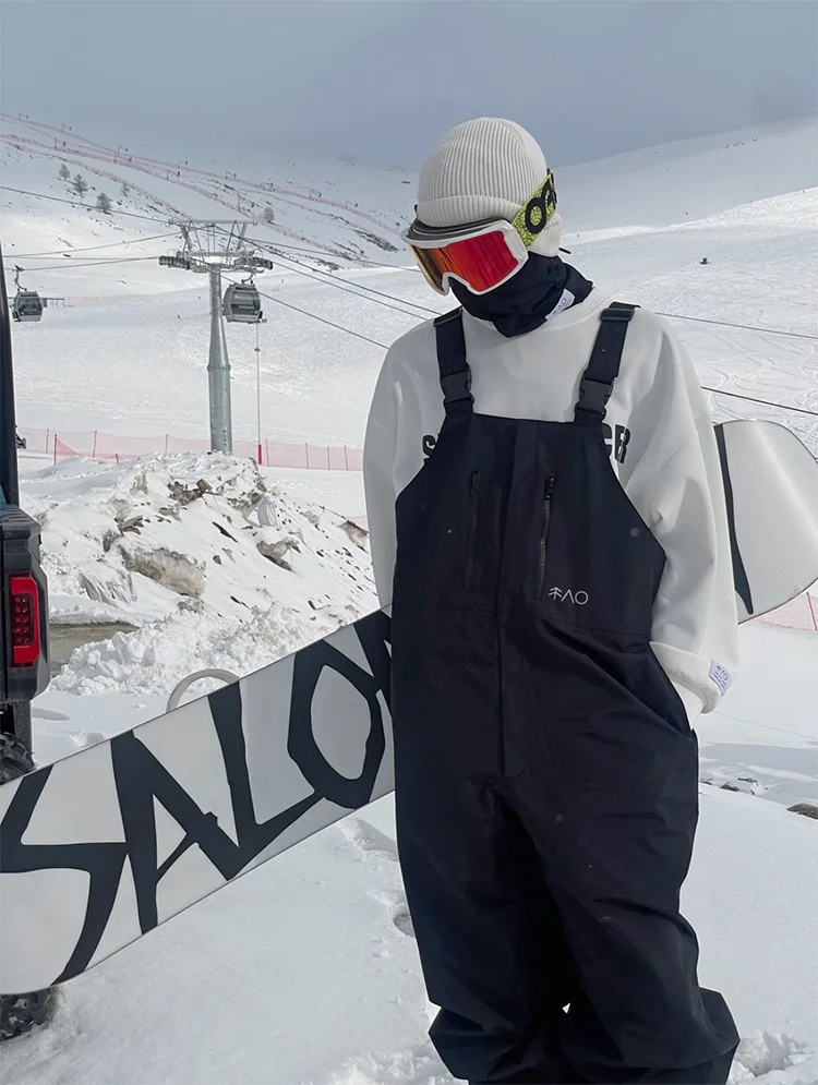 Unisex Waterproof Ski And Snowboarding Pants Suspenders 